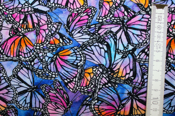 Jersey Schmetterlinge blau/lila (10 cm)